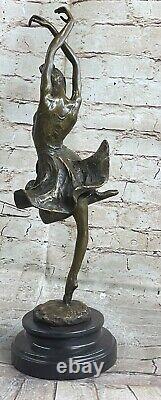 Degas Espagnol Danseuse Chair Large Sculpture Statue Poche Art Véritable Bronze