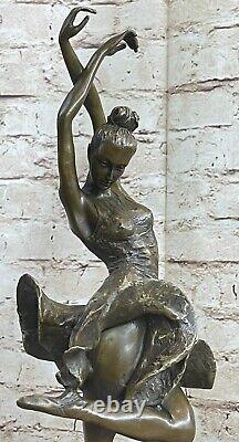 Degas Espagnol Danseuse Chair Large Sculpture Statue Poche Art Véritable Bronze