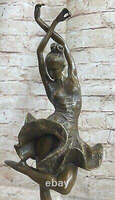 Degas Espagnol Danseuse Chair Large Sculpture Statue Poche Art Véritable Bronze