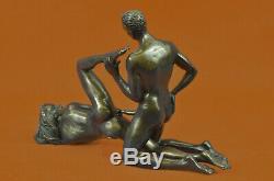 Deux Pièces Vienne Érotique Bronze Sculpture Figurine Style Art Nouveau Sexuelle
