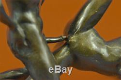 Deux Pièces Vienne Érotique Bronze Sculpture Figurine Style Art Nouveau Sexuelle