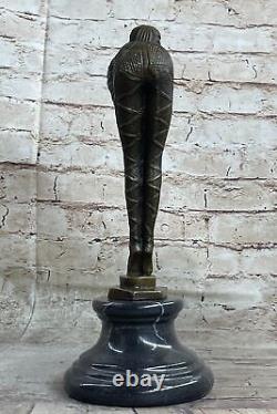 Dh Chiparus Bronze Sculpture Figuratif Érotique Danseuse Femme Art Déco Figurine