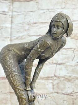 Dh Chiparus Bronze Sculpture Figuratif Érotique Danseuse Femme Art Déco Figurine