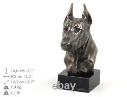 Dobermann coupé, statue miniature / buste de chien, edition limitée, Art Dog FR