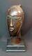 E Art Africain Superbe Sculpture Ancienne Bronze Visage Buste Tête 4.7kg35cm