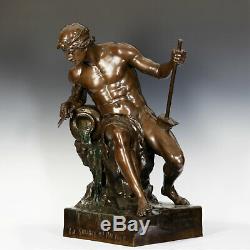 E. L. Picault La Source Du Pactole 1898 Bronze Sculpture Flußgott Art
