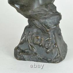 E Villanis, Mignon, Sculpture En Bronze Signée, Art Nouveau, 20eme Siècle