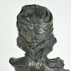 E Villanis, Mignon, Sculpture En Bronze Signée, Art Nouveau, 20eme Siècle