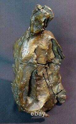 E sculpture art contemporain bronze Martine Boileau 35cm6,5kg ouvre signée cotée