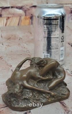 EROTIK BRONZE SCULPTURE Cunnilingus Lesbiennes Signée Lambeaux Art Déco