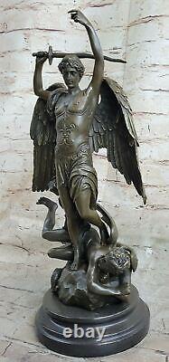 Église Art Taille Bronze Statue Saint st Michael Archange Intérieur/Extérieur