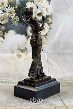 Élégant Bronze Art Sculpture Chair Vénus Déesse Statue Figurine
