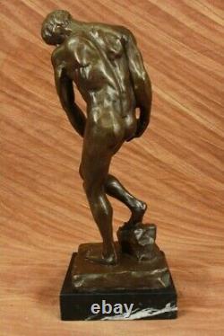 Élégant Chair Mâle Rodin ge De Bronze Marbre Statue Sculpture Allemand Bust Art