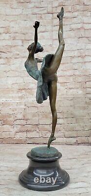 Élégant Miguel Lopez Ballerine Danseuse Bronze Sculpture Fonte Art Nouveau Gift