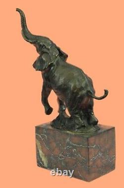 Éléphant Africain Safari Jungle Art Serre-Livre Sculpture Décor Bronze Marbre