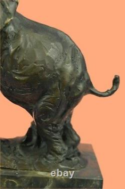 Éléphant Africain Safari Jungle Art Serre-Livre Sculpture Décor Bronze Marbre