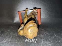 Émile Picault Bronze Boy Riding Snail Sculpture Base Art Deco Art nouveau France
