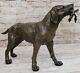 Énorme Bronze Labrador Doré Retriever Chasse Chien Ampèreoiseau Sculpture Art