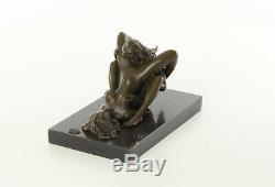 Érotique Bronze Nu Sculpture Verlockung Art Cadeau Vacances + Luxure Sur Lesbos