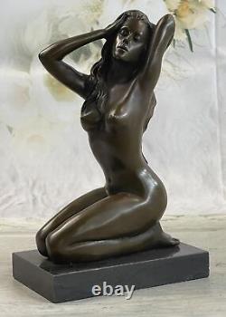 Érotique Nu Femelle Femme Bronze Sculpture Nue Figurine Érotique Art Déco