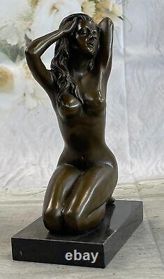 Érotique Nu Femelle Femme Bronze Sculpture Nue Figurine Érotique Art Déco