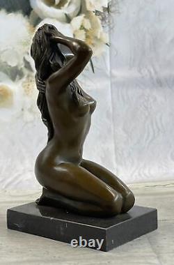 Érotique Nu Femelle Femme Bronze Sculpture Nue Figurine Érotique Art Déco