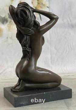 Érotique Nu Femelle Femme Bronze Sculpture Nue Figurine Érotique Art Déco