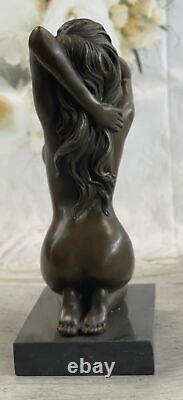 Érotique Nu Femelle Femme Bronze Sculpture Nue Figurine Érotique Art Déco