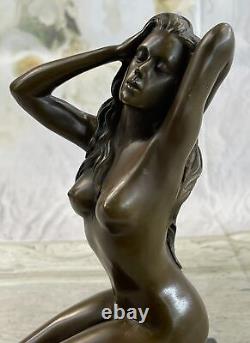 Érotique Nu Femelle Femme Bronze Sculpture Nue Figurine Érotique Art Déco