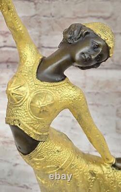 Exquis Fonte Bronze Art Déco Nouveau Danseuse Statue Signée Chiparus Cadeau