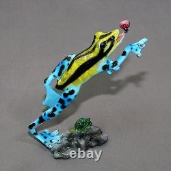 FIGURINE SCULPTURE GRENOUILLE EN BRONZE STATUE ART grenouilles amphibiennes fantastiques