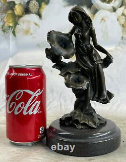 Fait Bronze Femme Fille Érotique Sculpture Liquidation Art Marbre Figure
