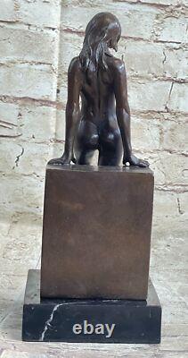 Fait Bronze Sculpture Solde Chaud Deco Art Érotique Fille Chair Original Signé