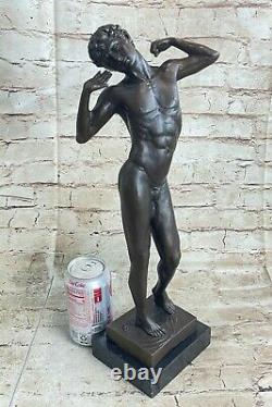 Fait à la Main Chair Mâle Statue Bay Art Bronze Homme Sculpture Figurine Marbre