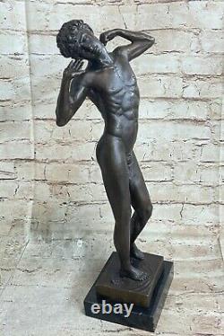 Fait à la Main Chair Mâle Statue Bay Art Bronze Homme Sculpture Figurine Marbre