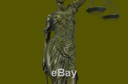 Fait à la Main Dame Justice Aveugle Bronze Art Sculpture Figurine Statue 39