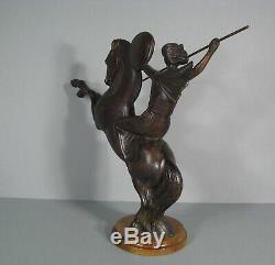 Femme Guerrière Amazone Cheval Sculpture Art Déco Bronze Daprès Molins Balleste