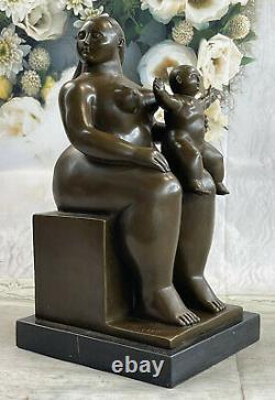 Fernando Botero Mère Et Enfant Art Bronze Sculpture Signée, Collectionneur