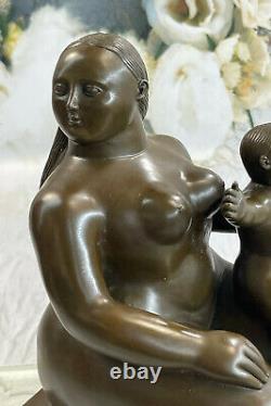 Fernando Botero Mère Et Enfant Art Bronze Sculpture Signée, Collectionneur