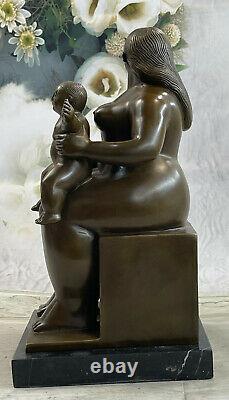 Fernando Botero Mère Et Enfant Art Bronze Sculpture Signée, Collectionneur