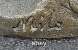 Figurine De Cheval Rearing En Bronze Art Déco Sculpture Décorative Signée