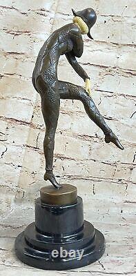 Français Bronze Art Déco Style Art Nouveau Femelle Sculpture Demetre H Chiparus