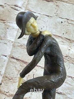 Français Bronze Art Déco Style Art Nouveau Femelle Sculpture Demetre H Chiparus