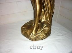 GRANDE SCULPTURE EN PLTRE patiné bronze h81cm Atelier d'Art France Signé