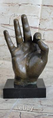 Gesture Main Bronze Marbre Statue Sculpture Par Blanc Art Moderne Figurine