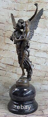Gloria Victis Français Bronze Sculpture Anges Winged Mémorial Statue Art Décor