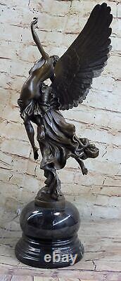 Gloria Victis Français Bronze Sculpture Anges Winged Mémorial Statue Art Décor