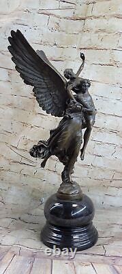 Gloria Victis Français Bronze Sculpture Anges Winged Mémorial Statue Art Décor