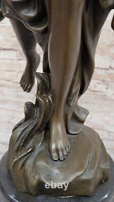 Gloria Victis Véritable Bronze Sur Marbre Base Sculpture Statue Ange Art Décor