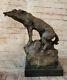 Grand Abstrait Art Moderne Cheval Galops Bronze Sculpture Statue Figurine Solde